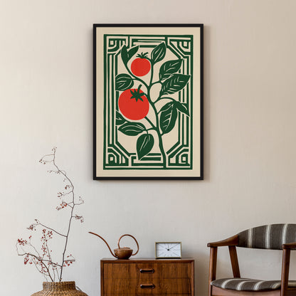 Tomato Art Deco Poster