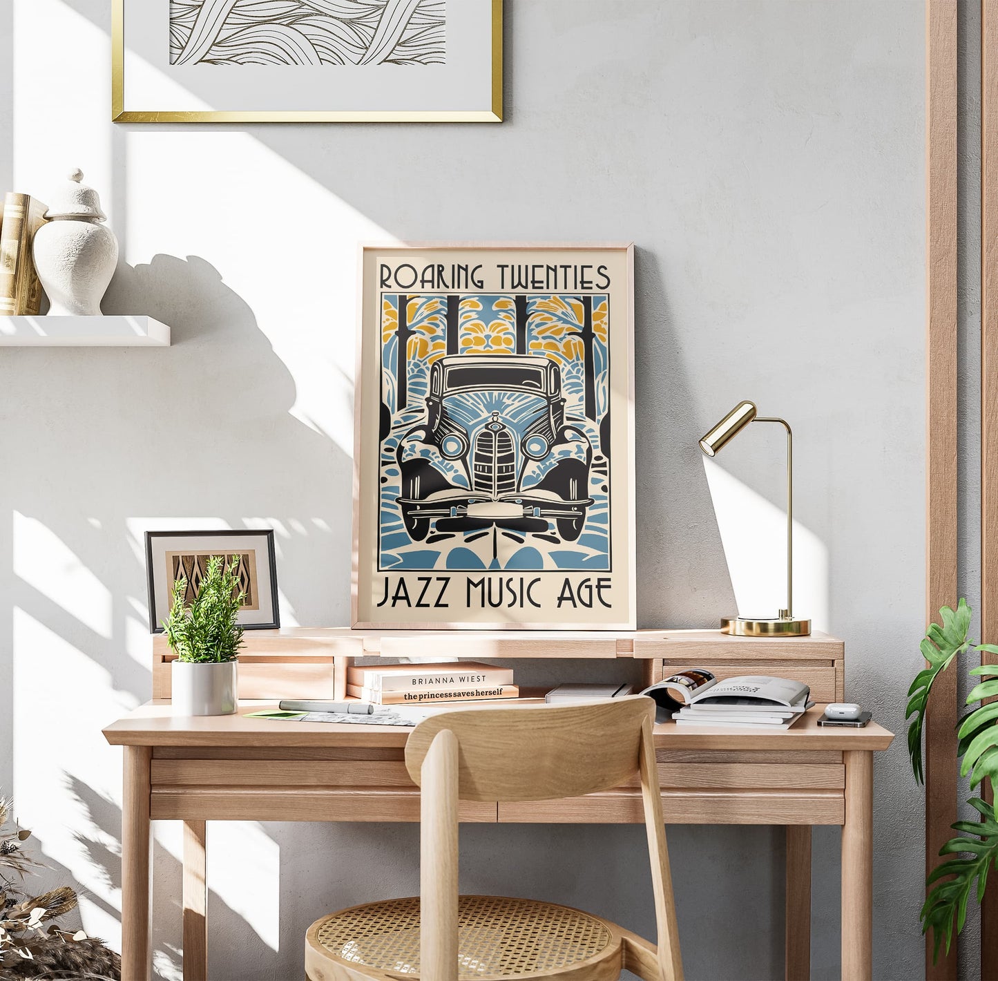 Roaring Twenties Poster - Jazz Music Vintage Car Art