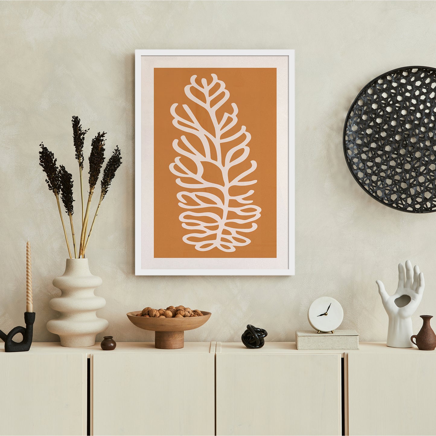 Set of 2 Boho Orange Corals Poster