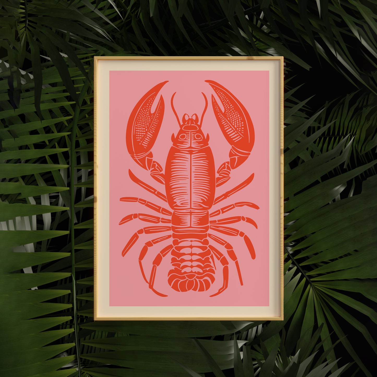 Red and Pink Lobster Poster