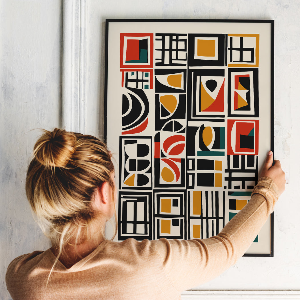 Retro Abstract Cut Outs Poster