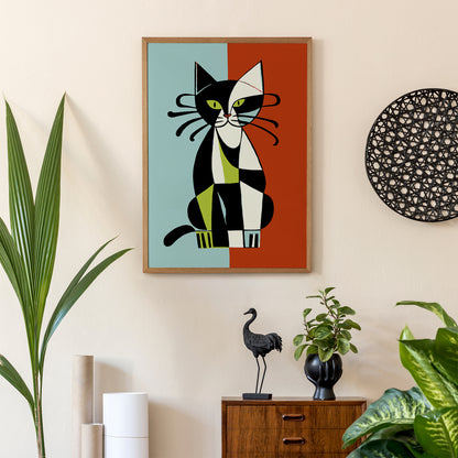 Retro Cat Portrait Poster