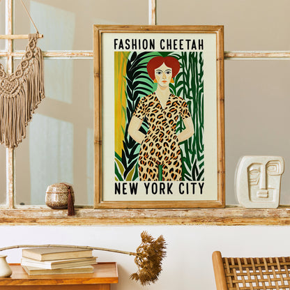 Fashion Cheetah New York Poster