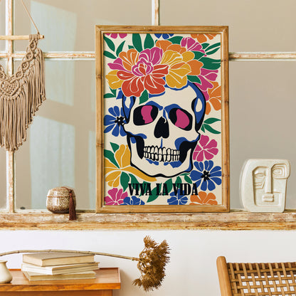 Viva La Vida Frida Skull Poster