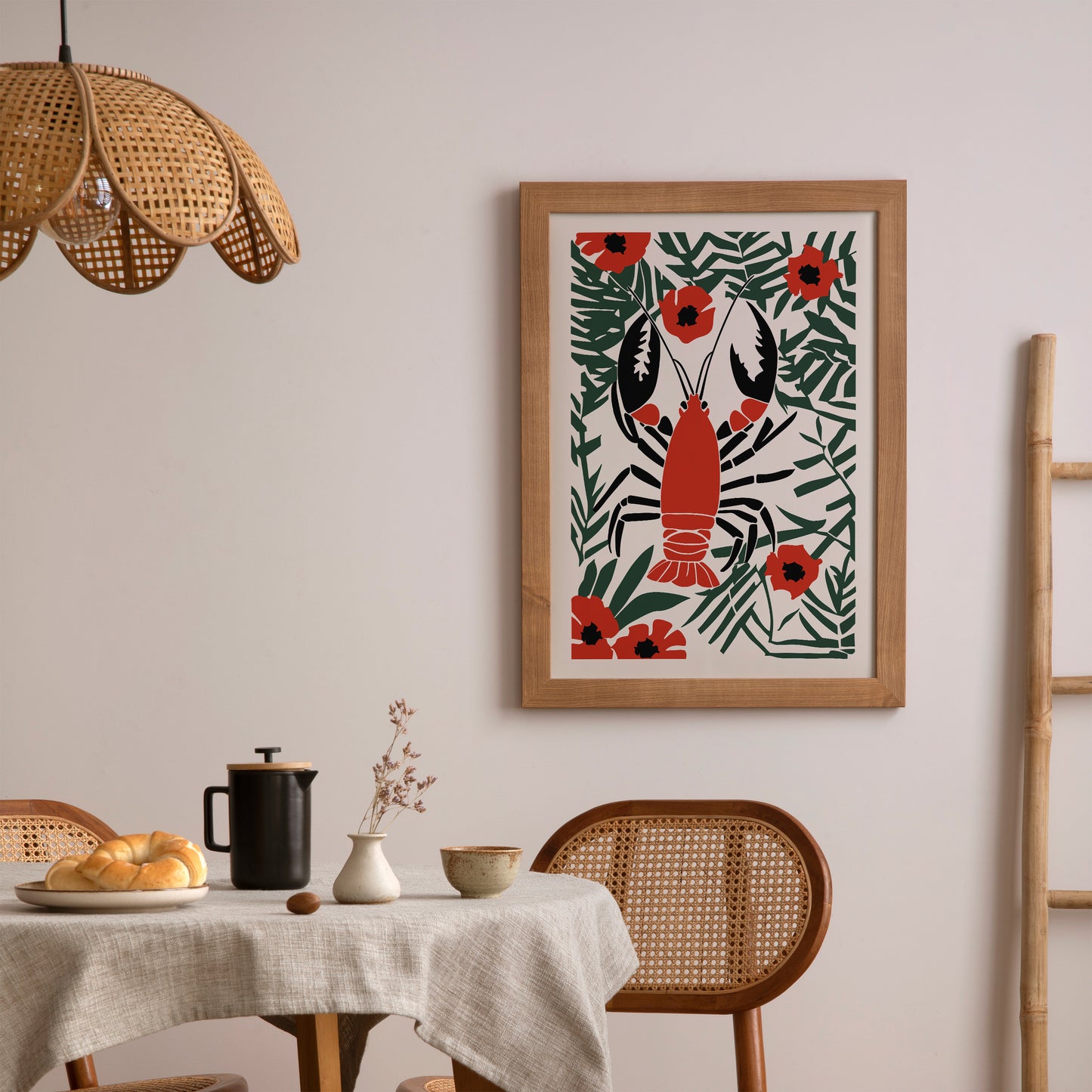 Retro Red Lobster Kitchen Poster