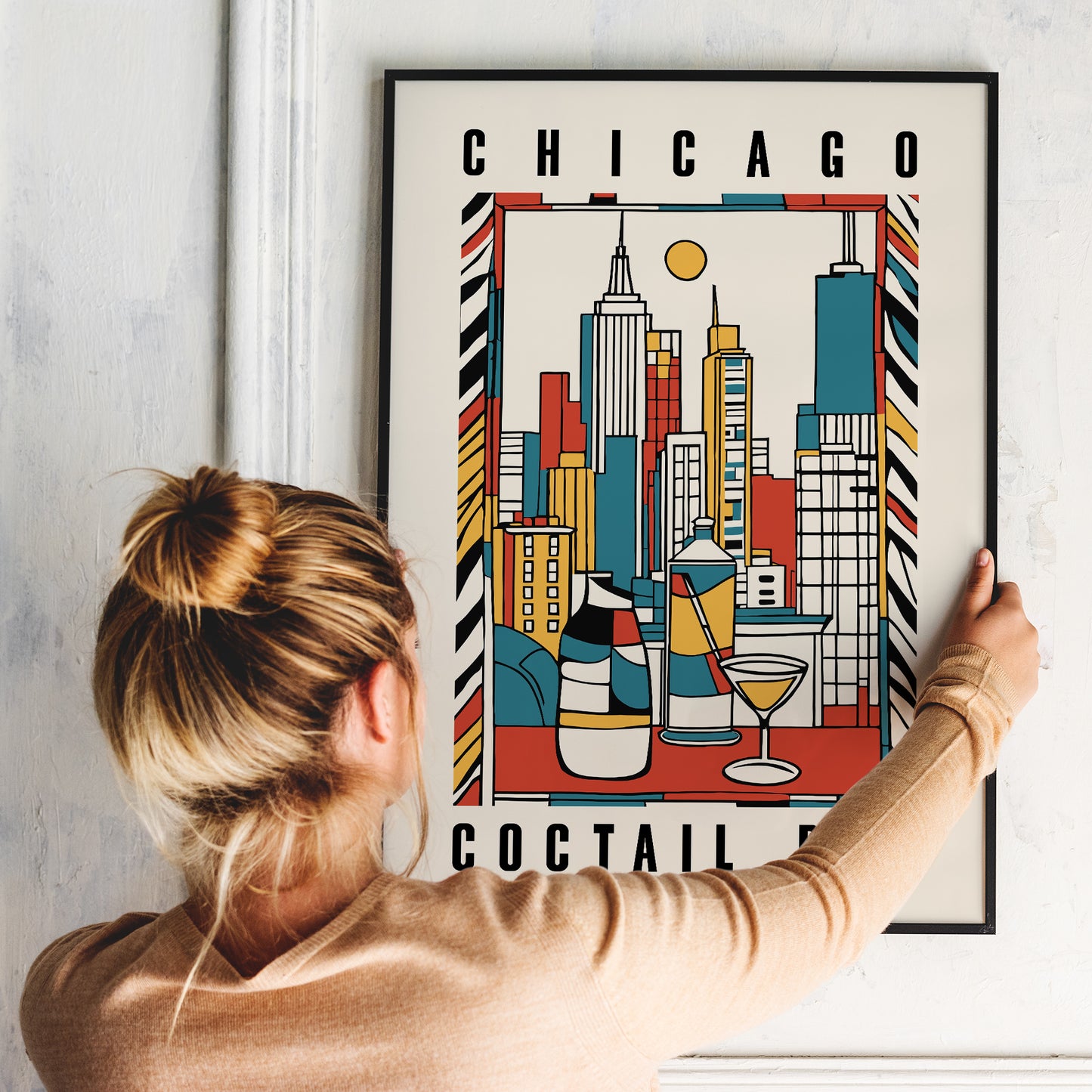 Chicago Coctail Bar Poster Kitchen Art