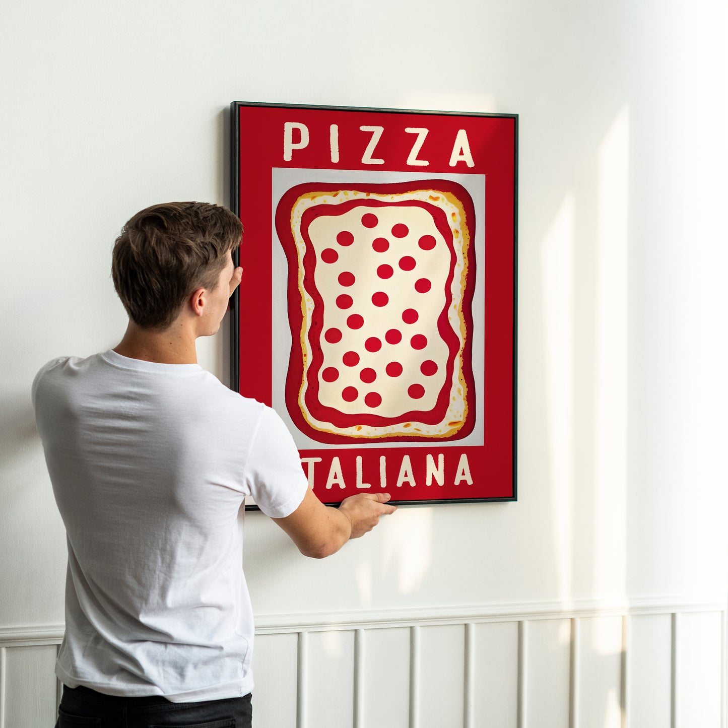 Pizza Italiana Red Poster