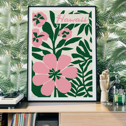Hawaii Green Pink Poster
