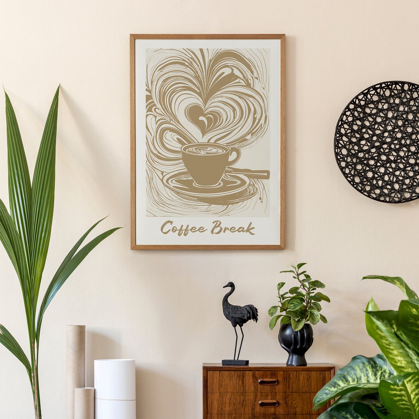 Coffee Break Beige Poster