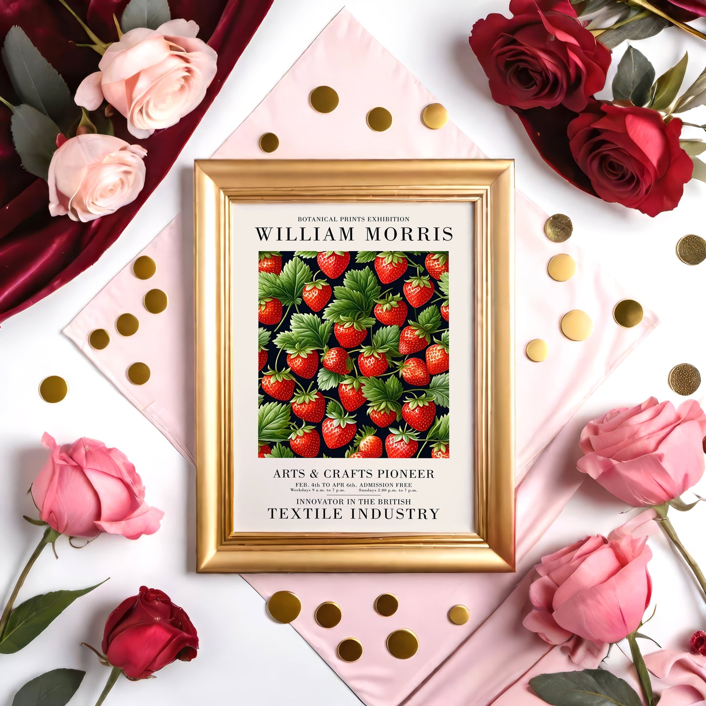 Red Strawberries Kitchen Poster