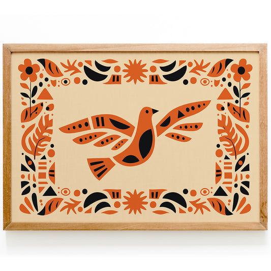 Afrohemian Bird Boho Art Poster