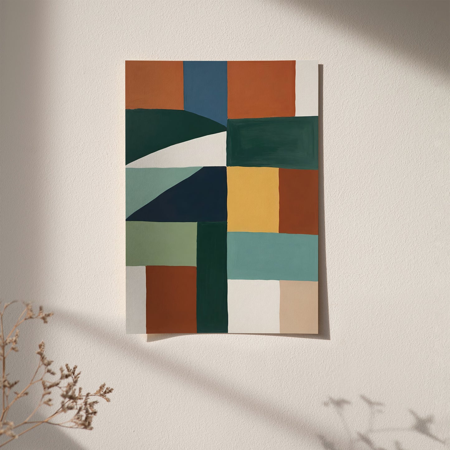 Rustic Colorblocks Painting Print