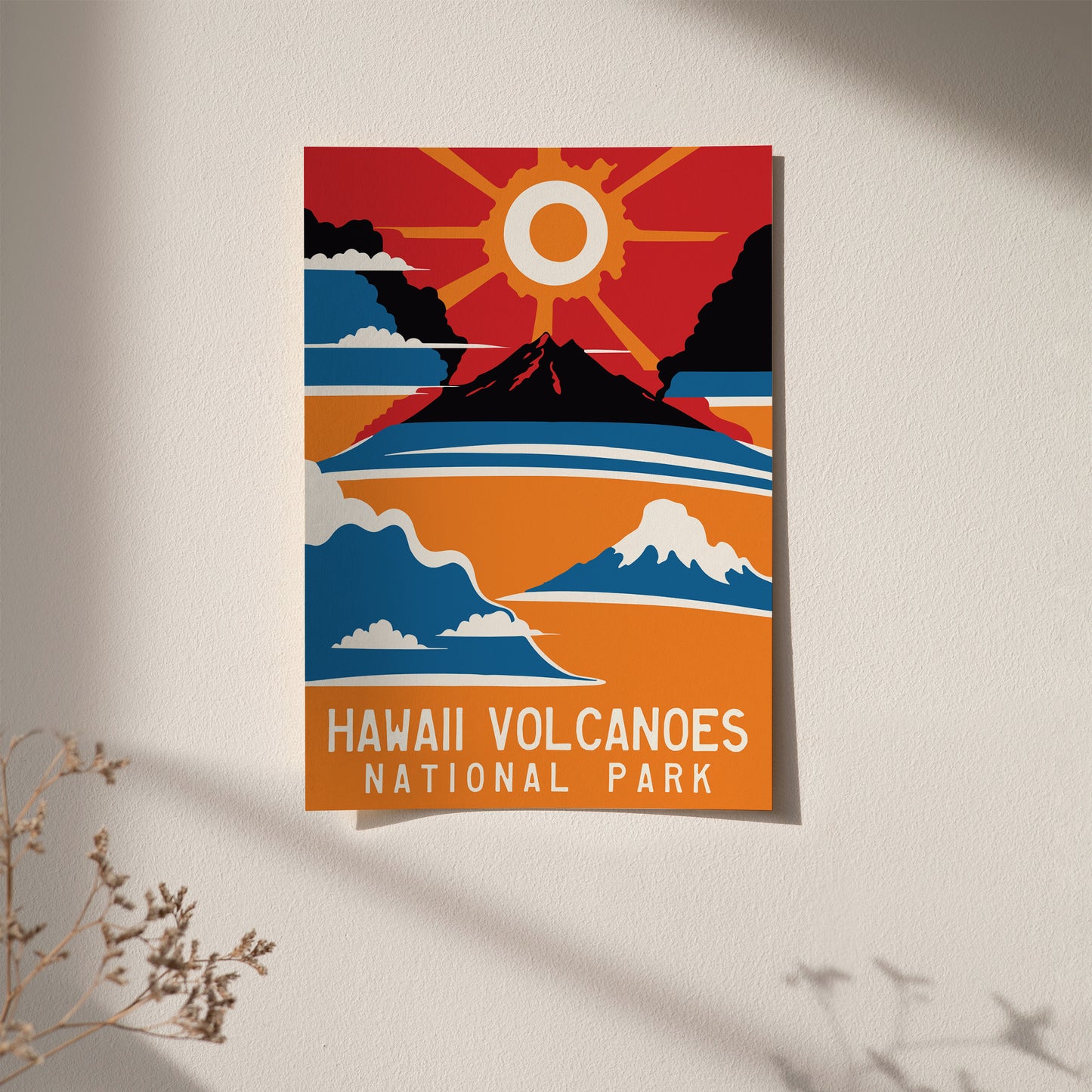 Hawaii Volcanoes Travel Poster