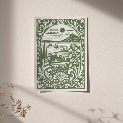 Green Italian Landscape Art Print