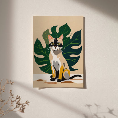 Monstera Cat - Wall Art Print