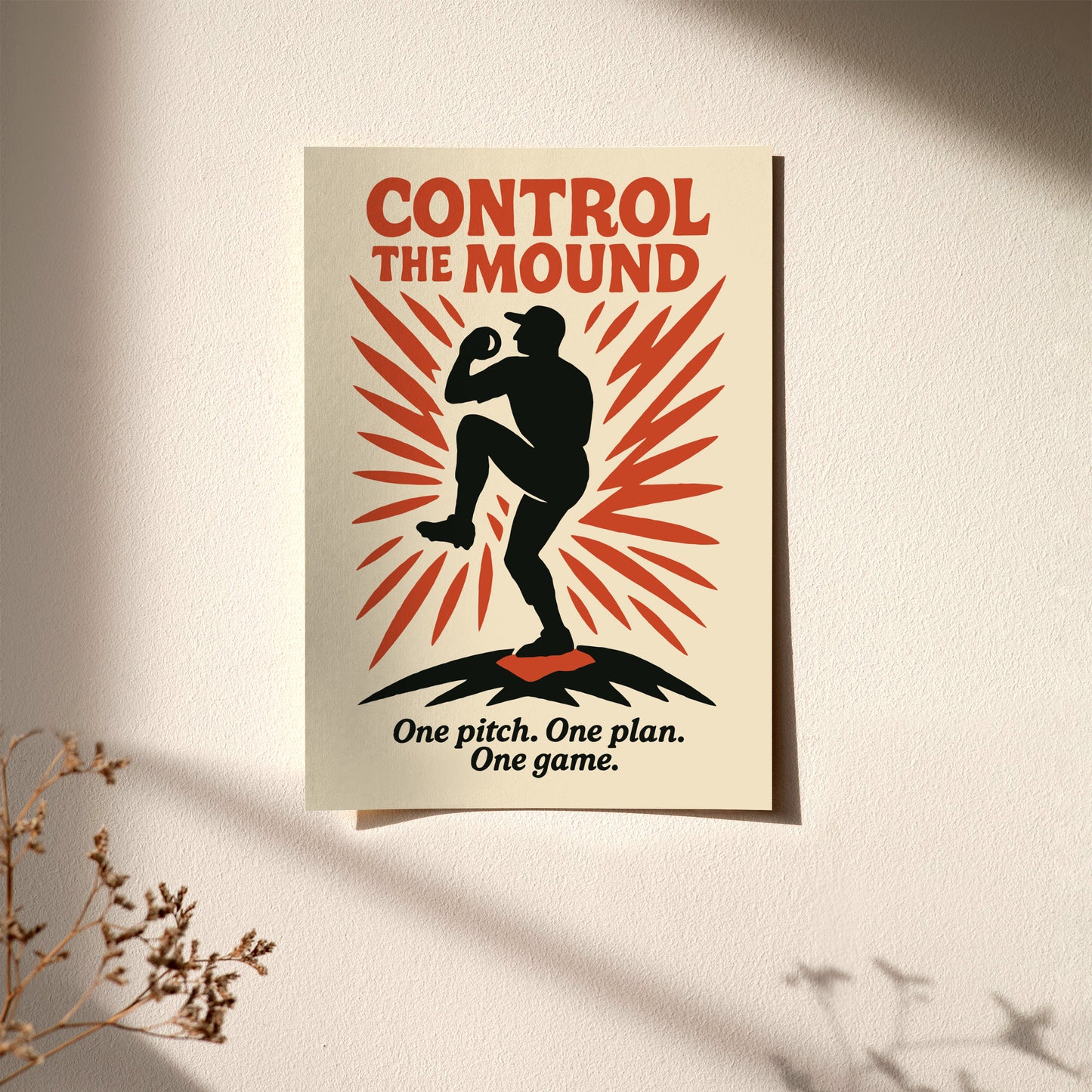 Control The Mound Baseball Motivational Poster