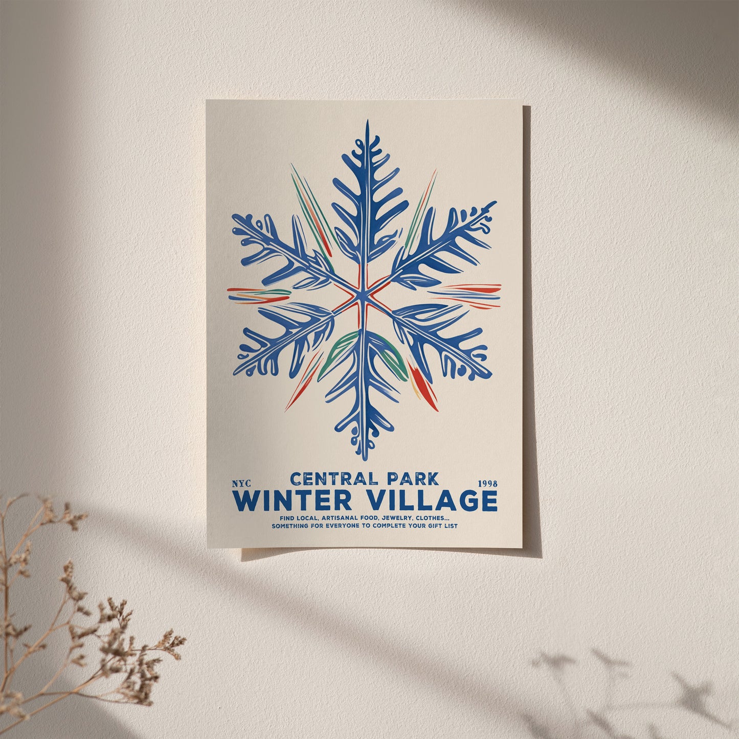 NYC Central Park Winter Village Poster