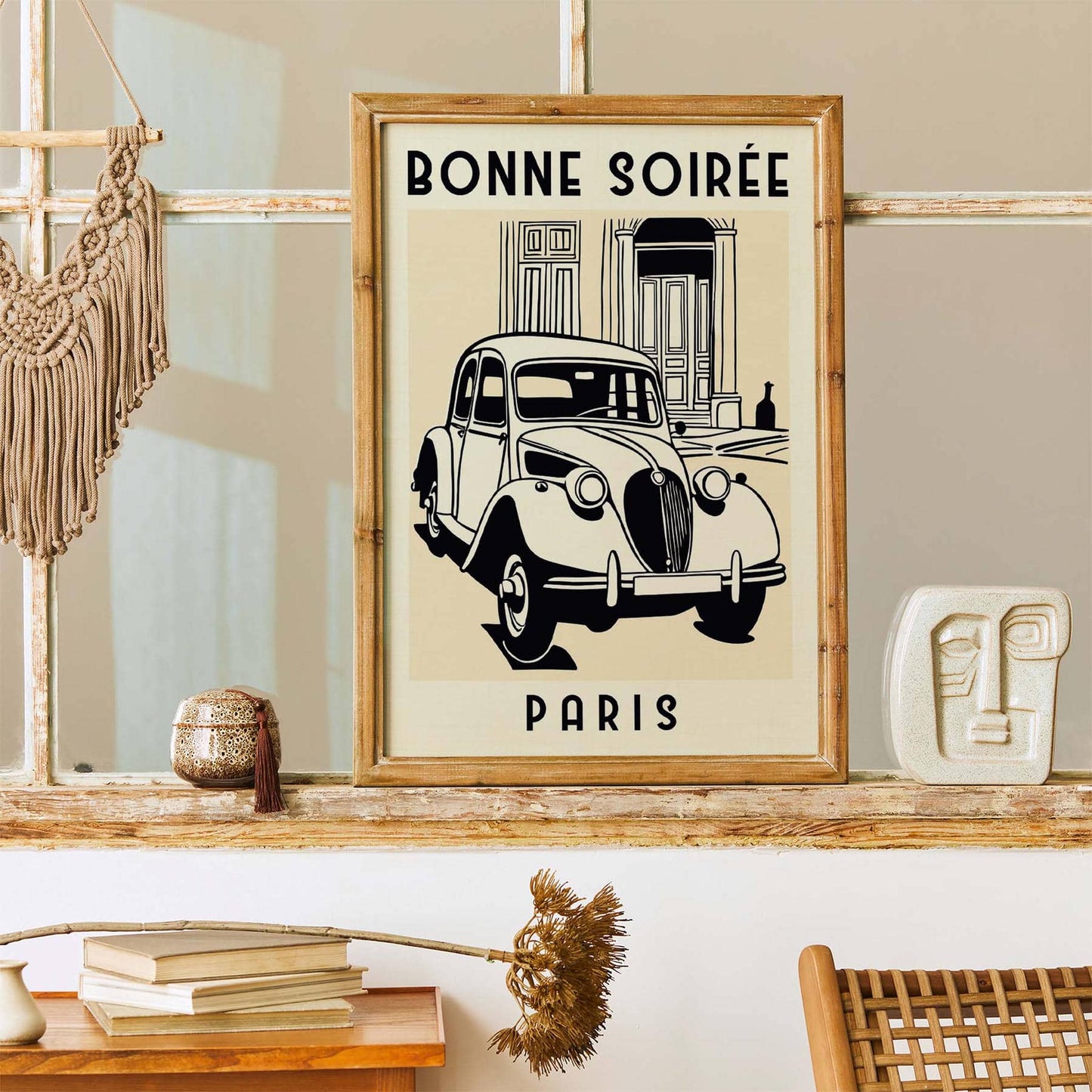Retro Parisian Car Poster