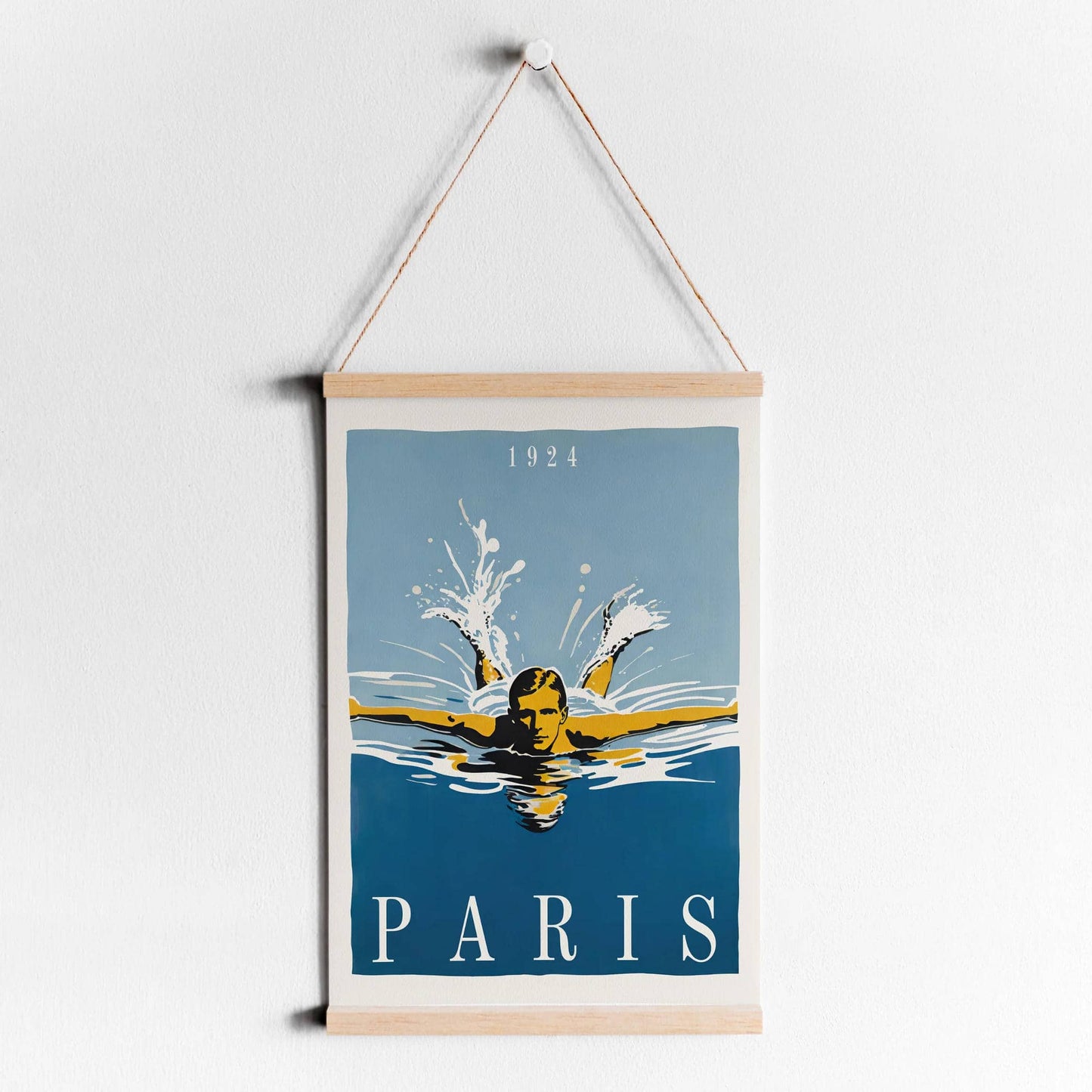 Paris 1924 Retro Swimming Poster