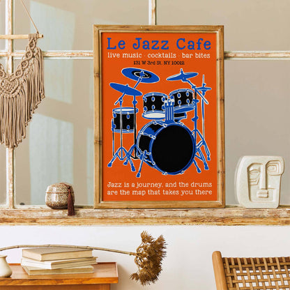 Live Jazz Night – Retro Cafe Print