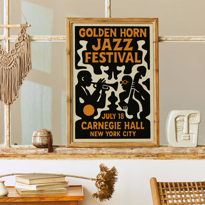 Golden Horn Jazz Festival Poster - Vintage Music Print