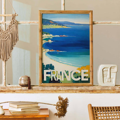 France Coastal Travel Art Poster