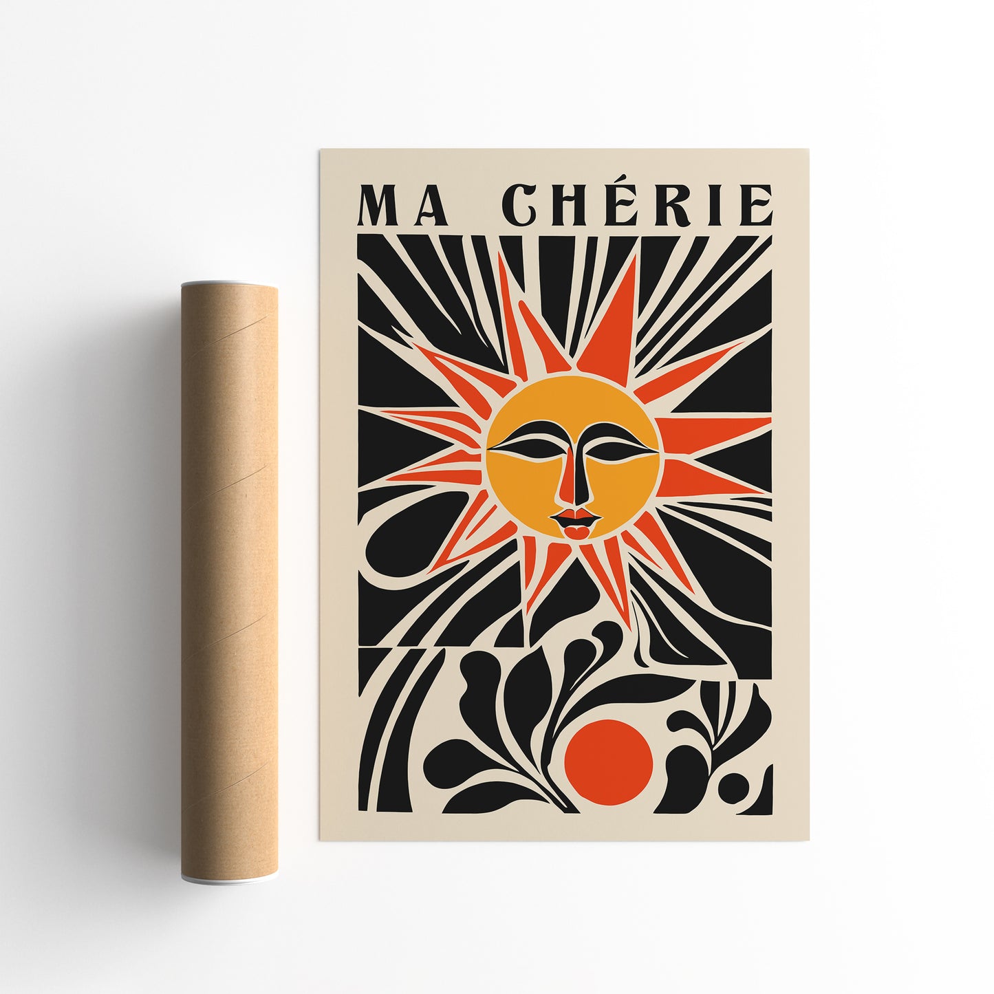 Ma Cherie Retro Cutouts Sun Art Print