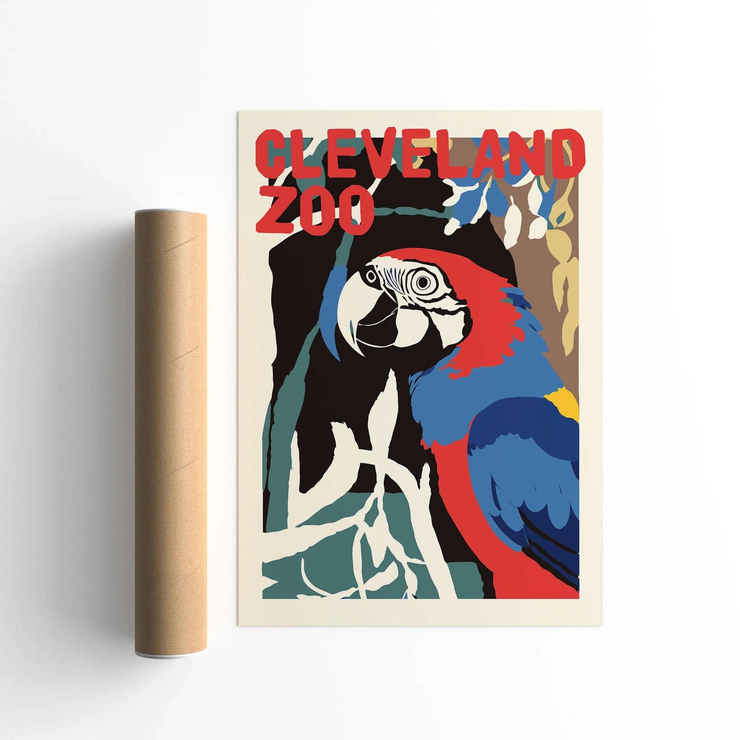 Cleveland Zoo Colorful Parrot Poster