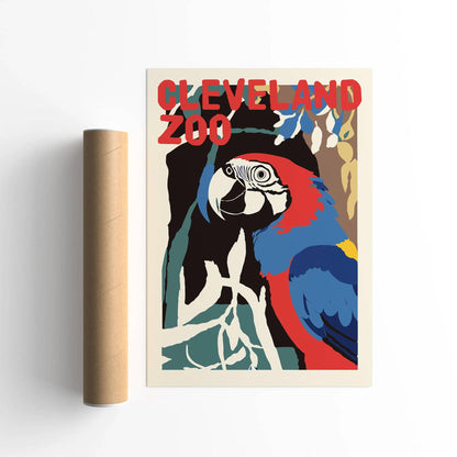 Cleveland Zoo Colorful Parrot Poster
