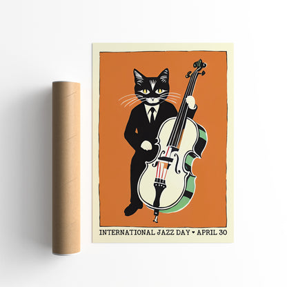 International Jazz Day Cat Music Poster