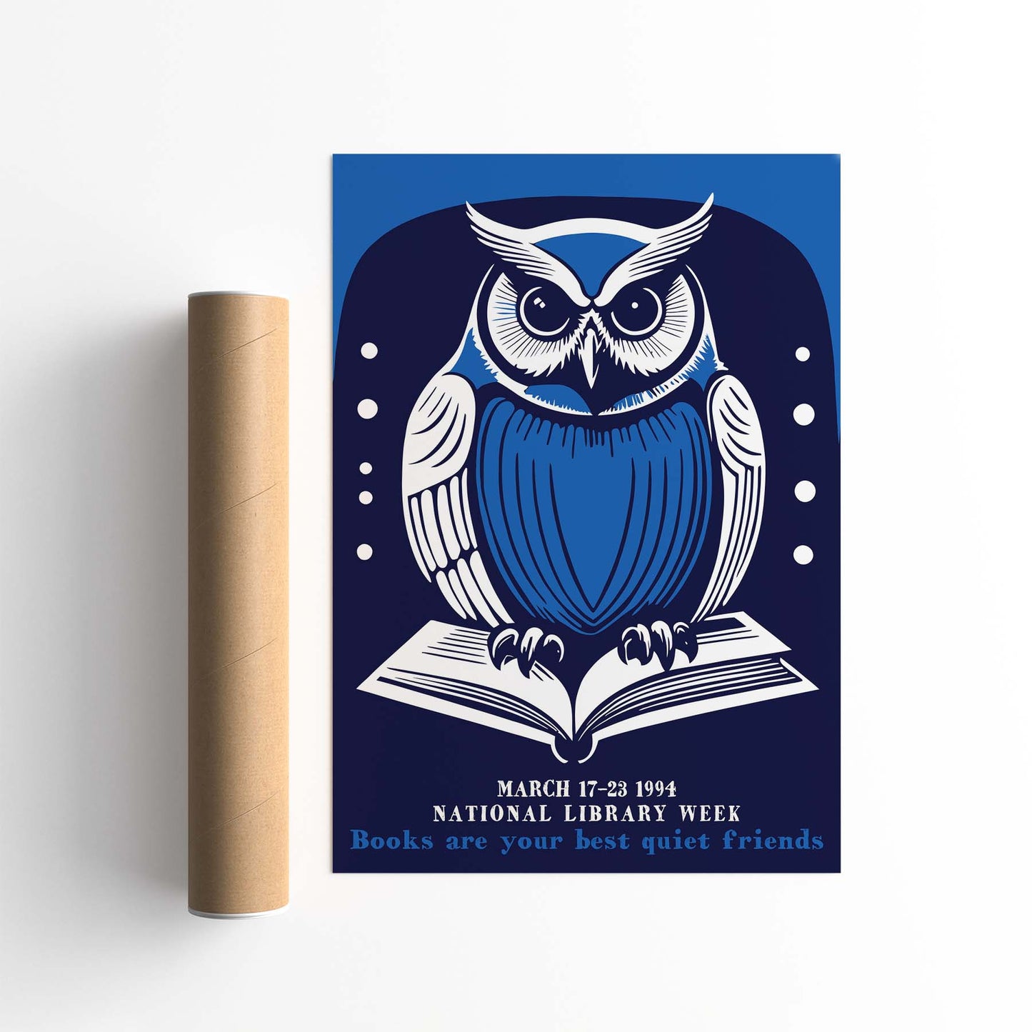Wise Owl Reading Poster Print