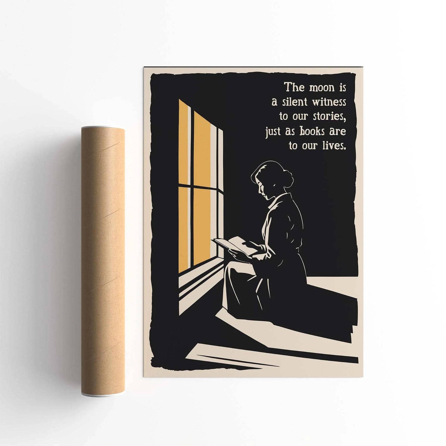 Moonlit Reading Nook Poster Print