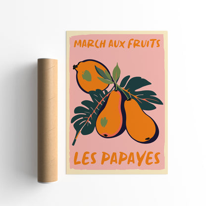 Les Papayes French Market Poster