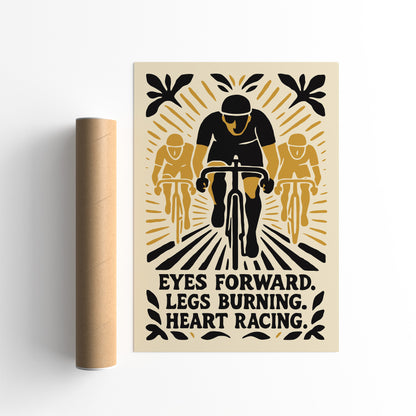 Cycling Motivation Retro Poster
