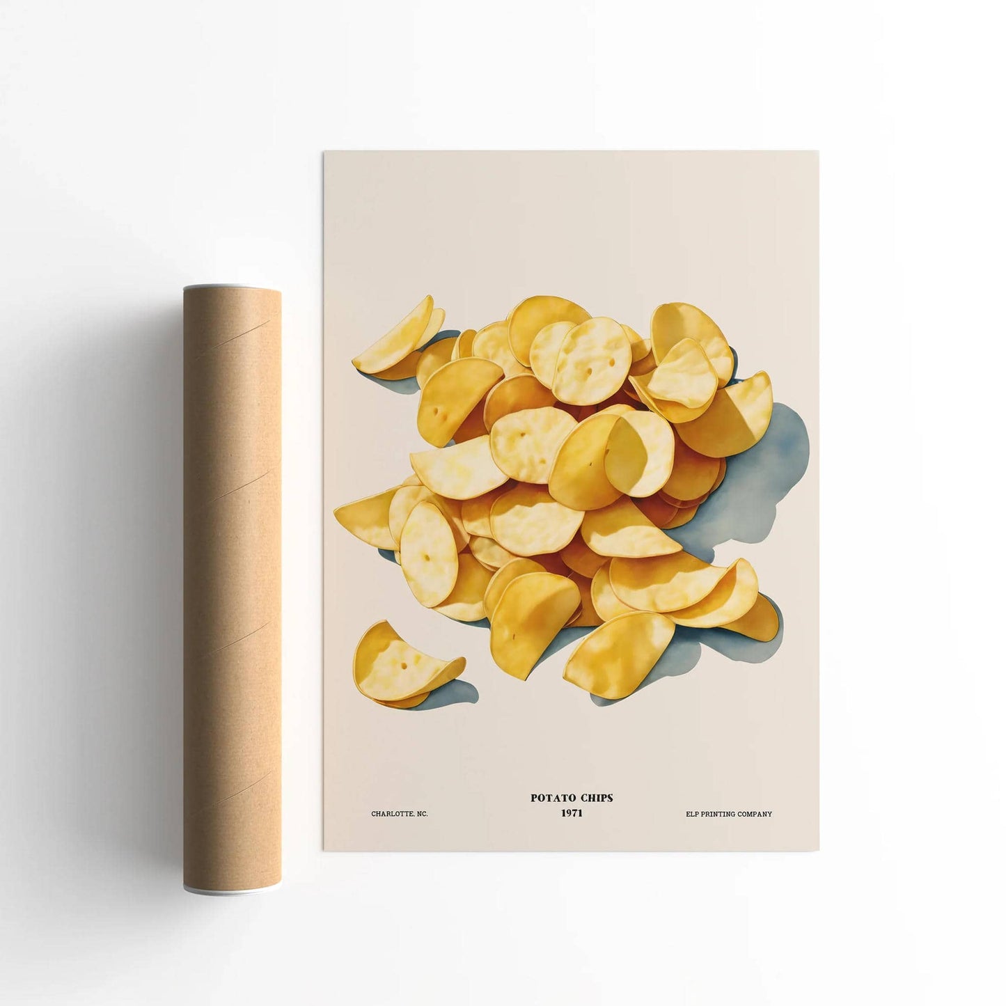 Vintage 1971 Potato Chips Art Print