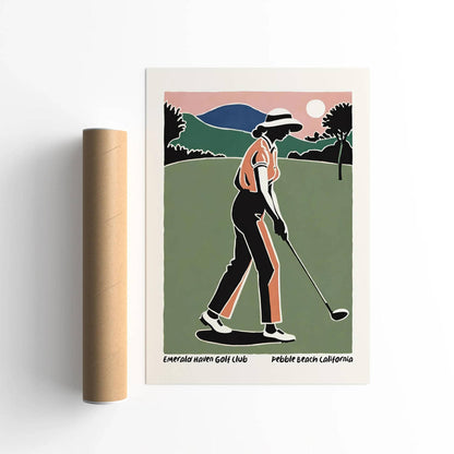 Retro Golf Club Pebble Beach Poster