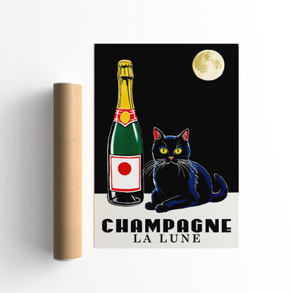 Champagne La Lune Art Print
