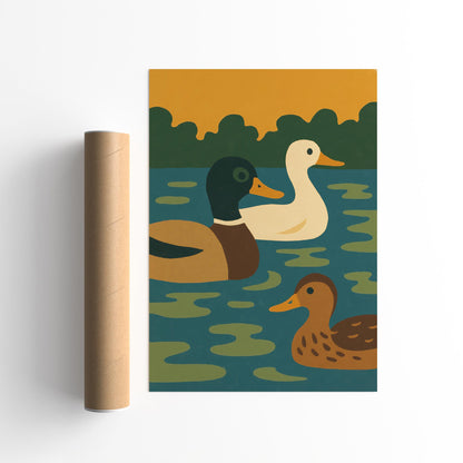 Mallard Ducks Lake Poster
