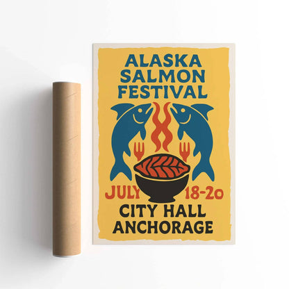Alaska Salmon Festival Poster Print