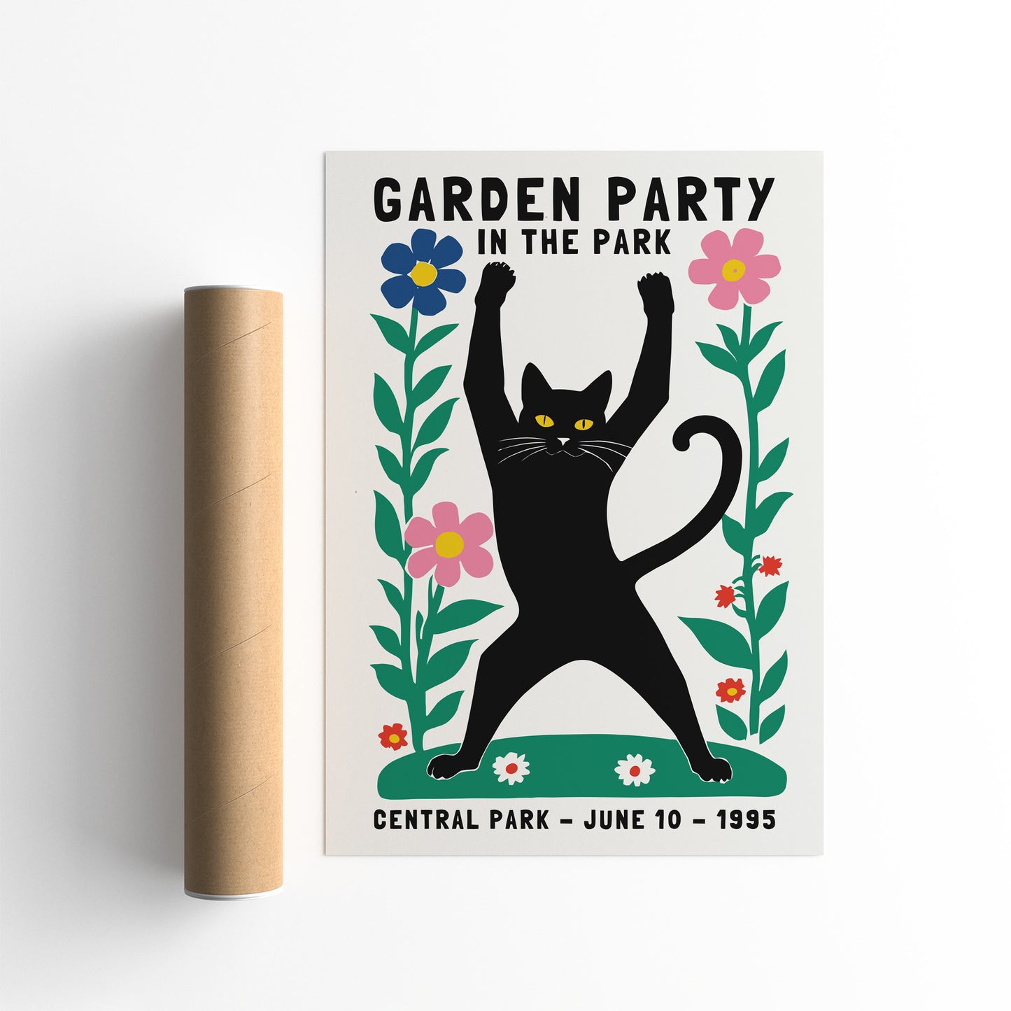 Garden Party Celebration Cat 1995 Poster