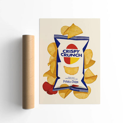 Crispy Crunch Chips Pop Art Poster