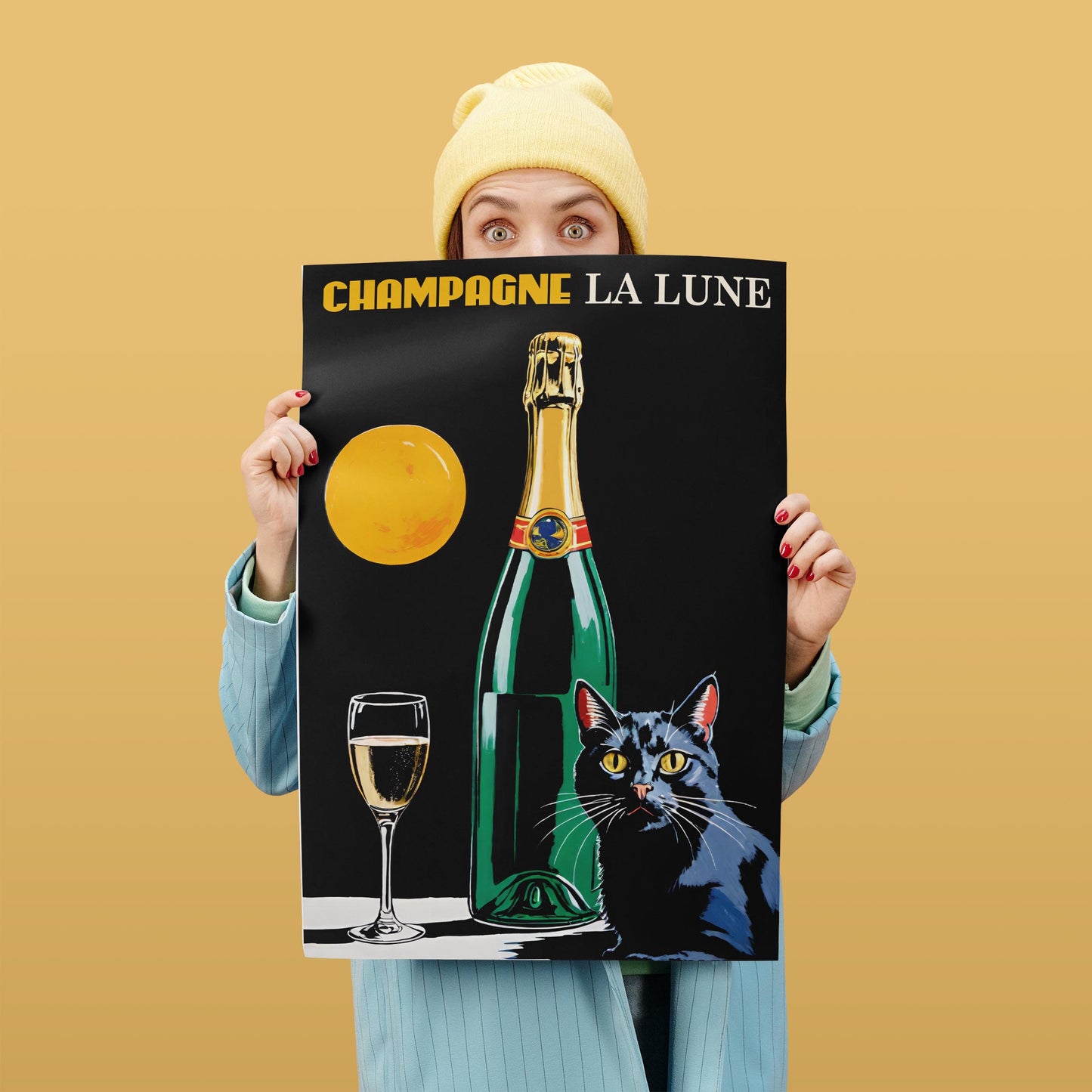 Moonlight Champagne Art Print