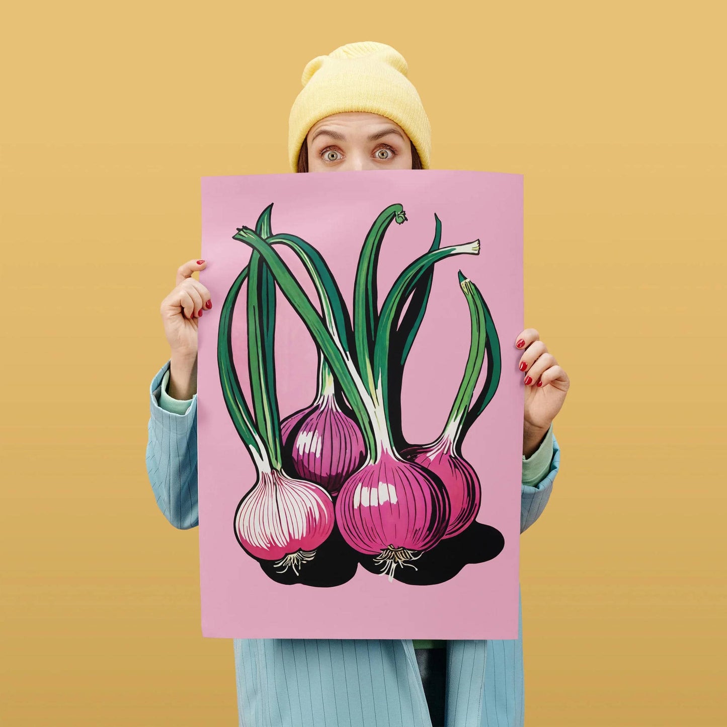 Red Onions Retro Wall Art