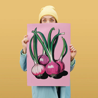 Red Onions Retro Wall Art