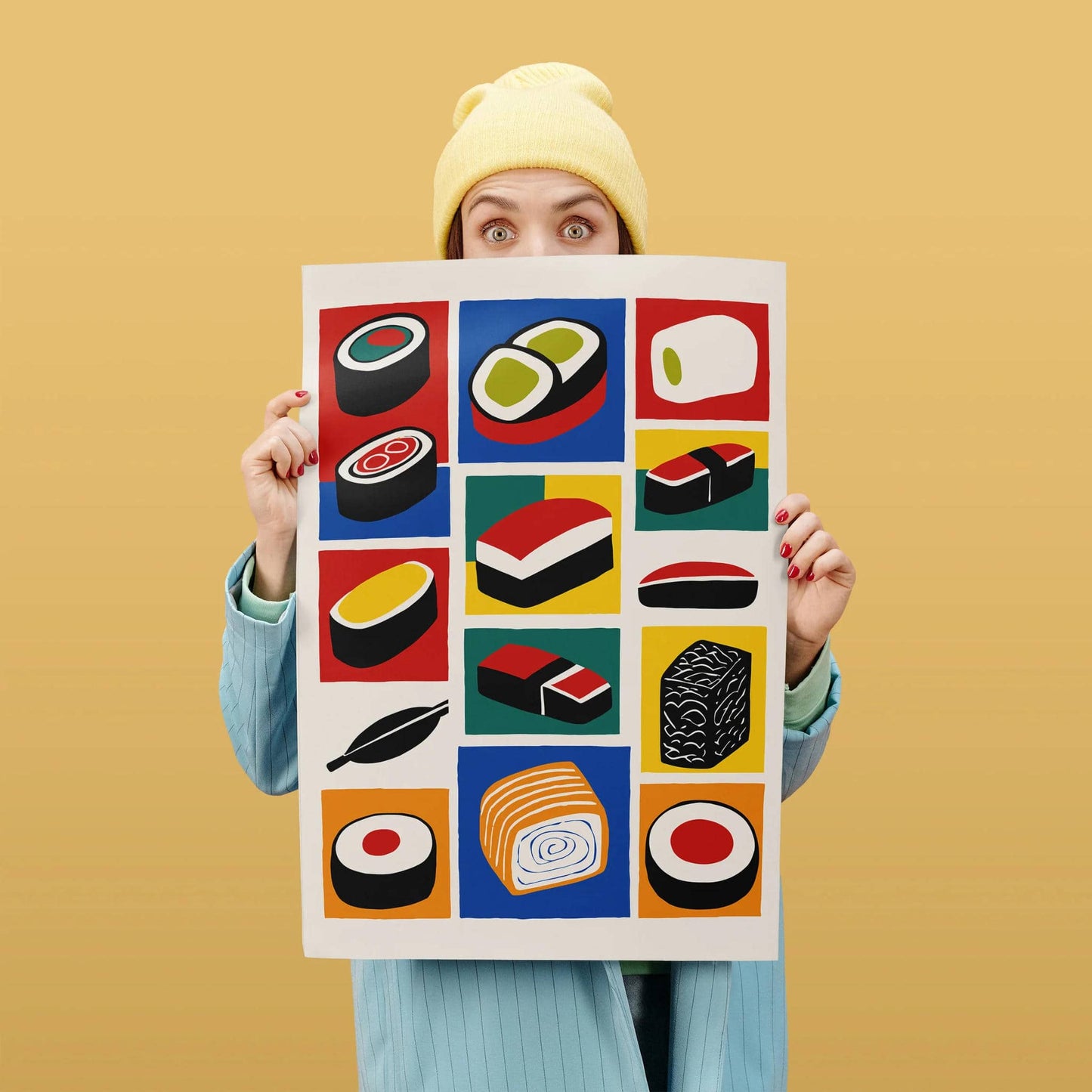 Pop Art Sushi Print for Kitchen