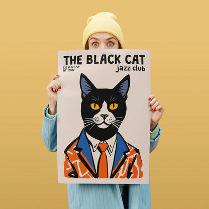 The Black Cat Jazz Club Wall Art Print - HypeSheriff