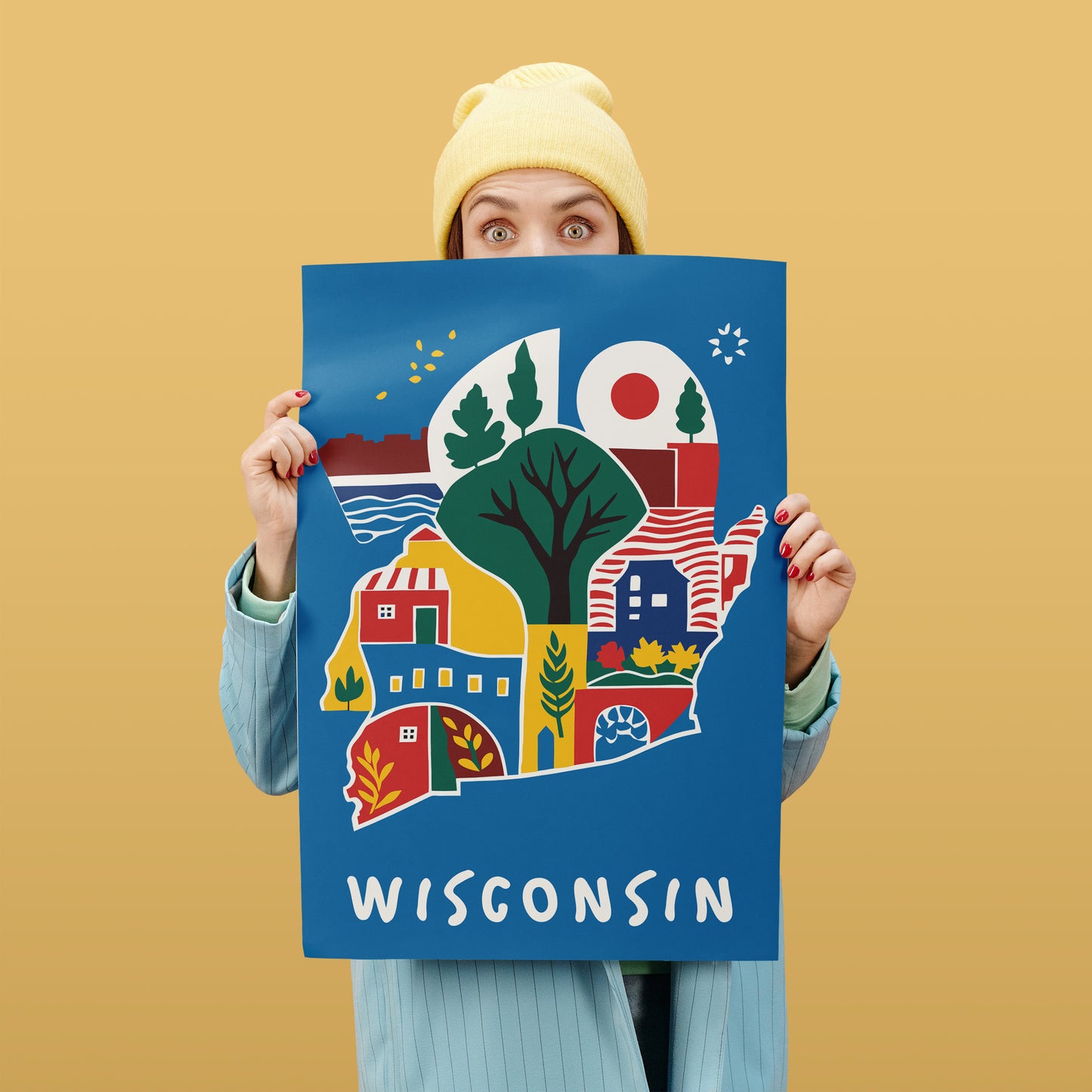 Wisconsin Blue Travel Poster