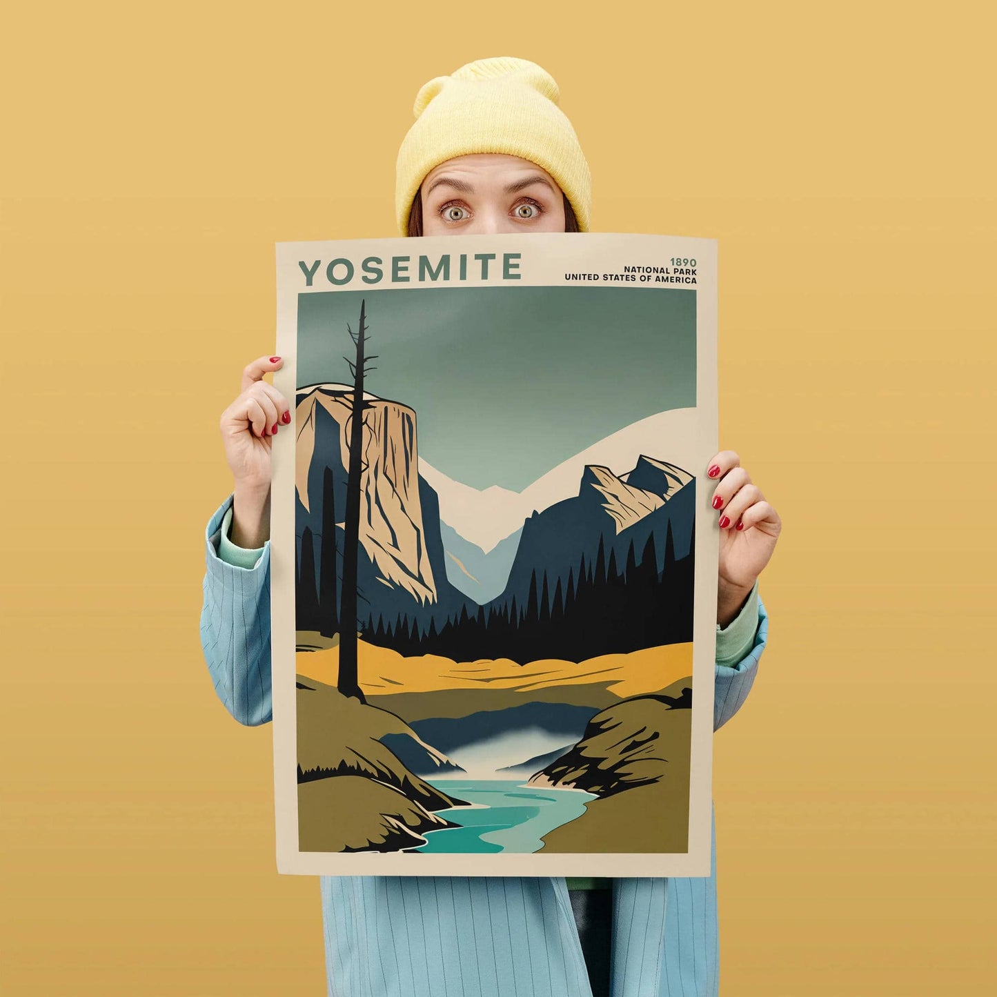 Yosemite National Park Retro Poster