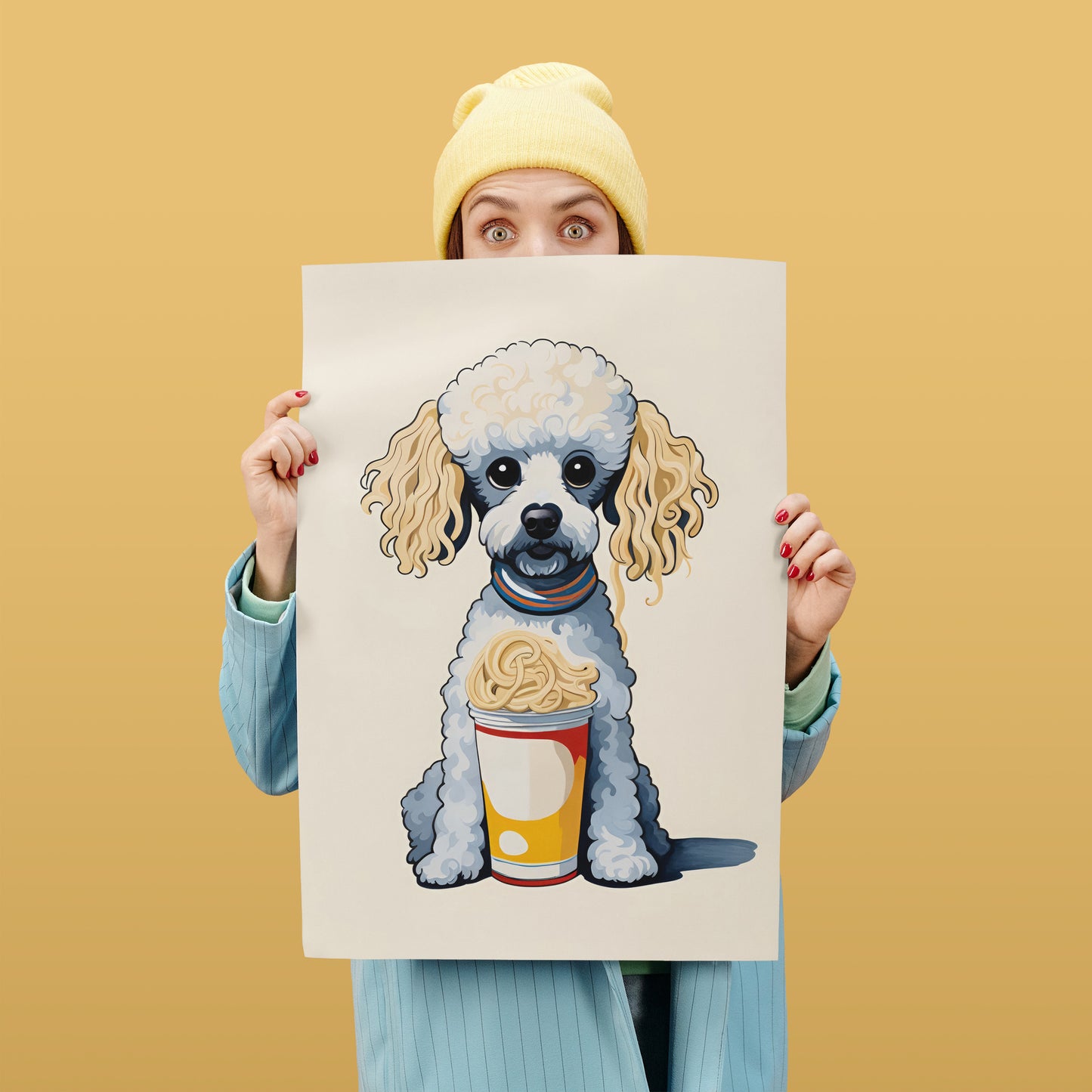 Noodle Poodle Pet Portrait Print