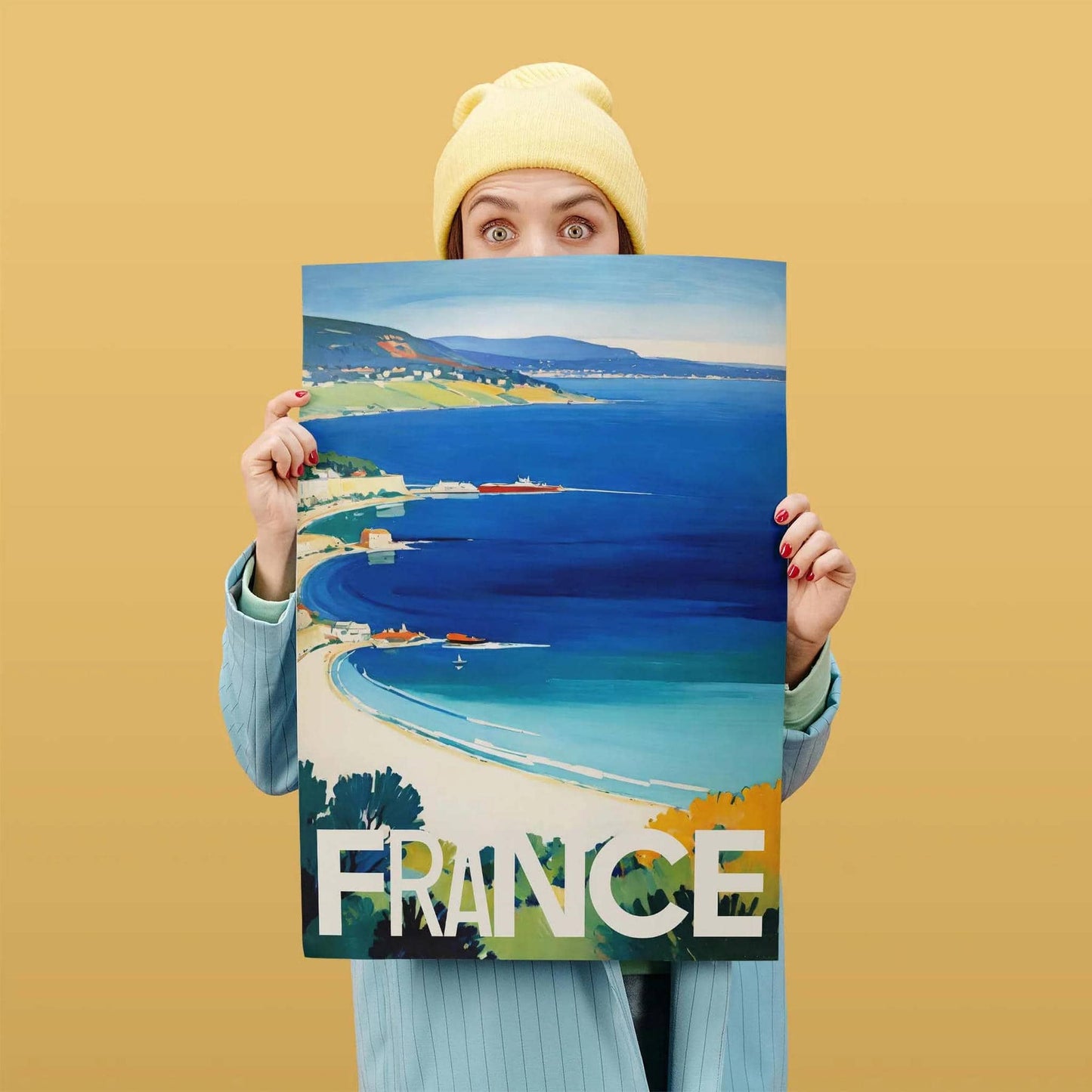 France Coastal Travel Art Poster